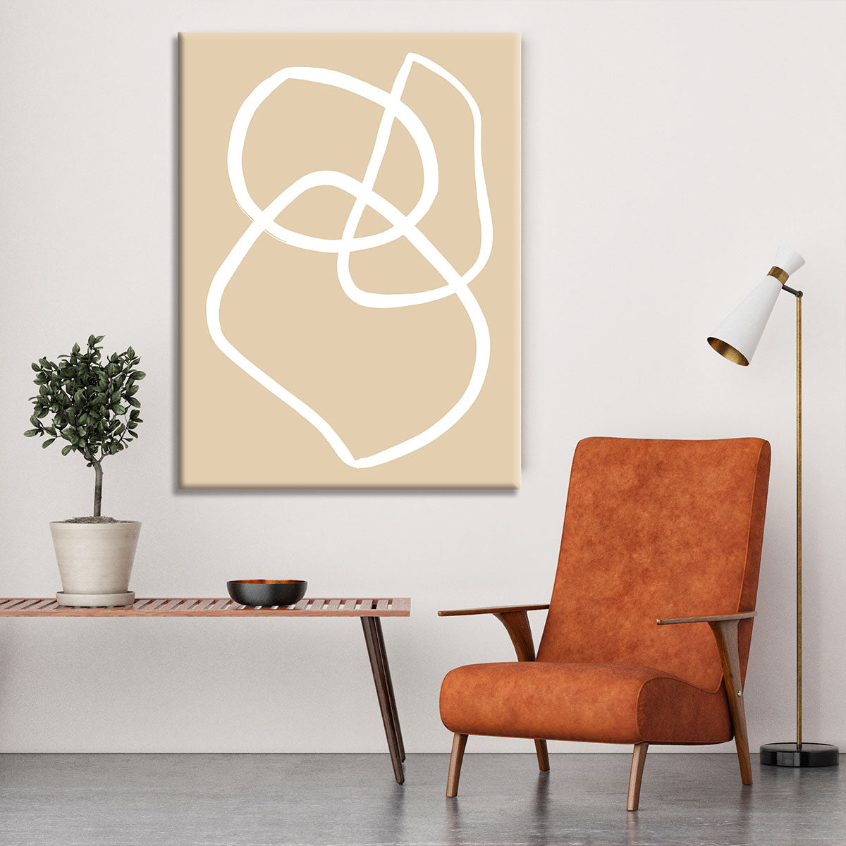 Beige Lines 03 Canvas Print or Poster - 1x - 6