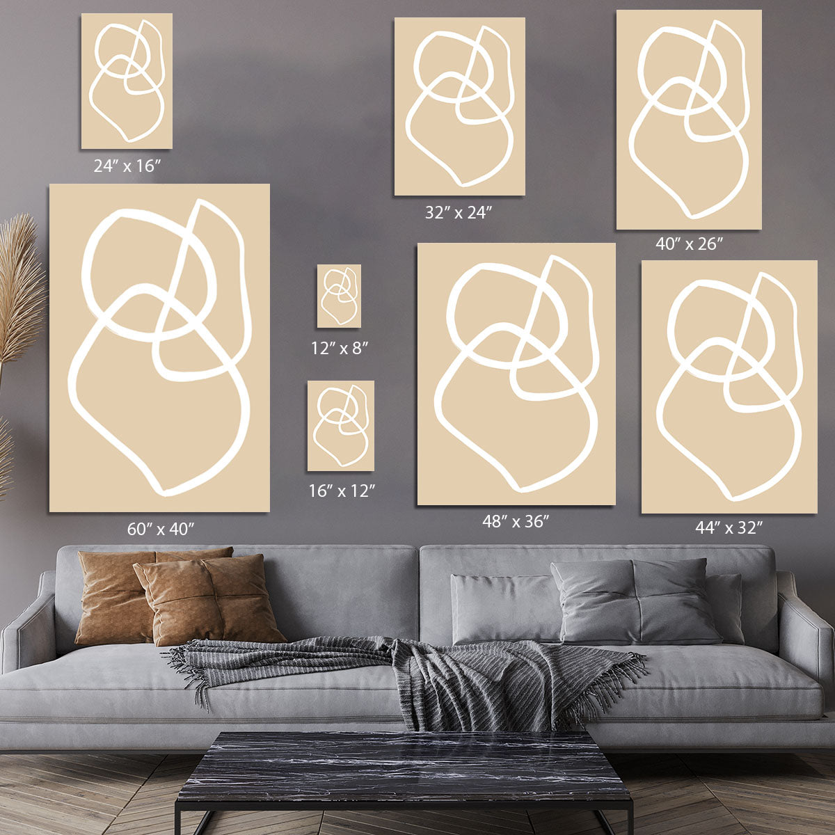 Beige Lines 03 Canvas Print or Poster - 1x - 7
