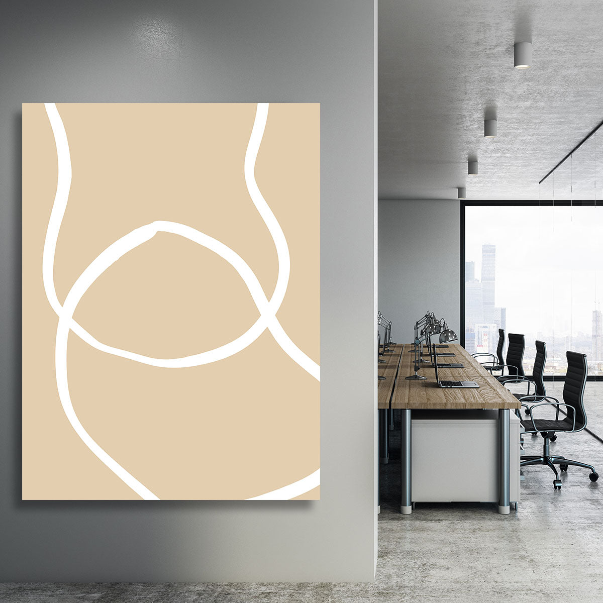 Beige Lines 04 Canvas Print or Poster - 1x - 3