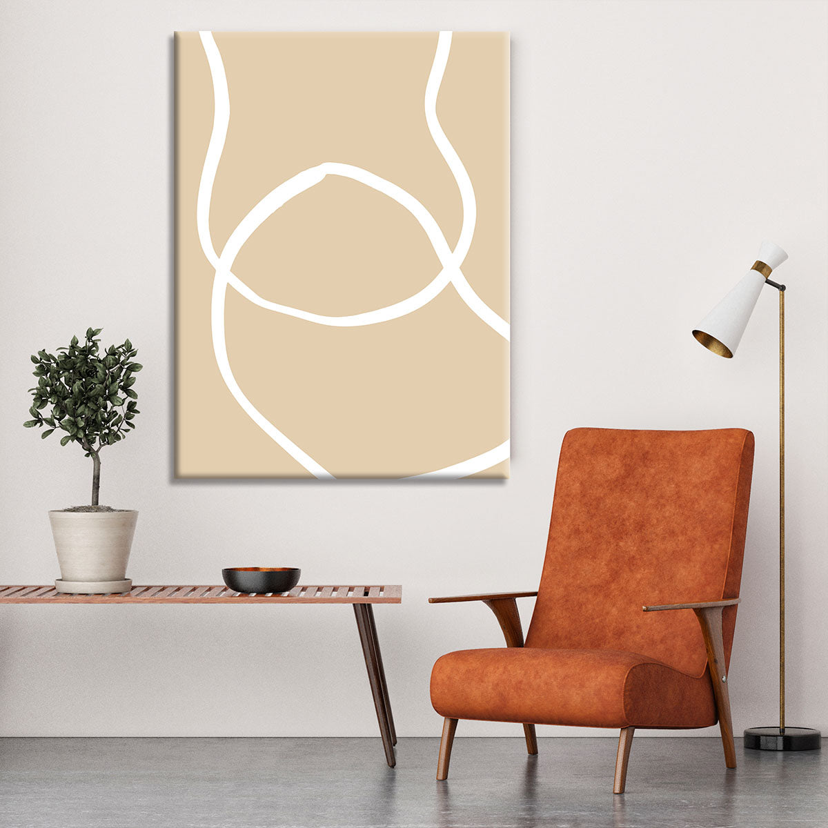Beige Lines 04 Canvas Print or Poster - 1x - 6