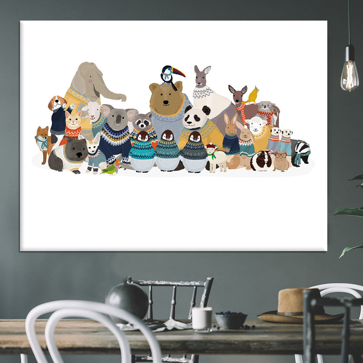 Big Group of Friends In Jumpers Canvas Print or Poster - 1x - 3