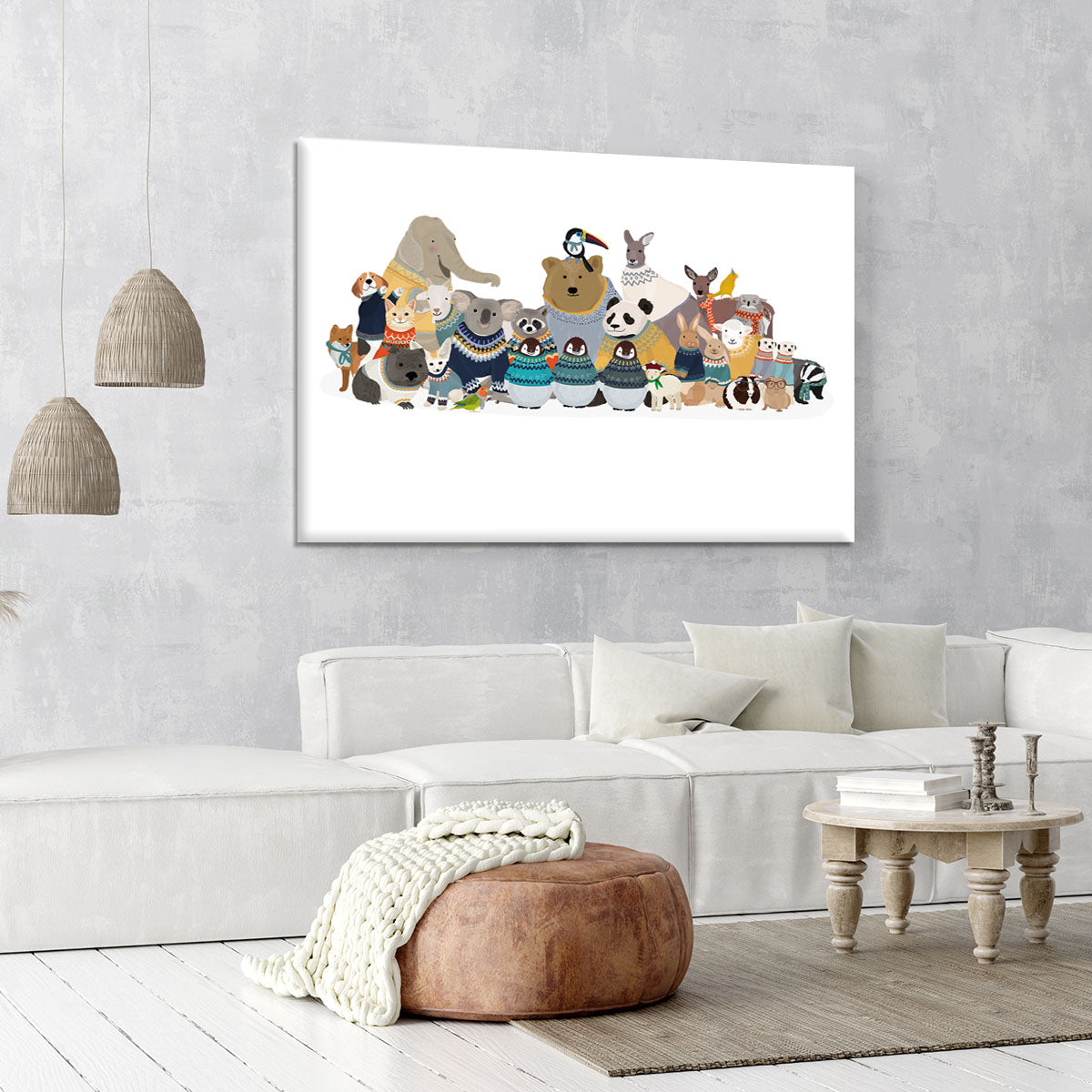 Big Group of Friends In Jumpers Canvas Print or Poster - 1x - 6