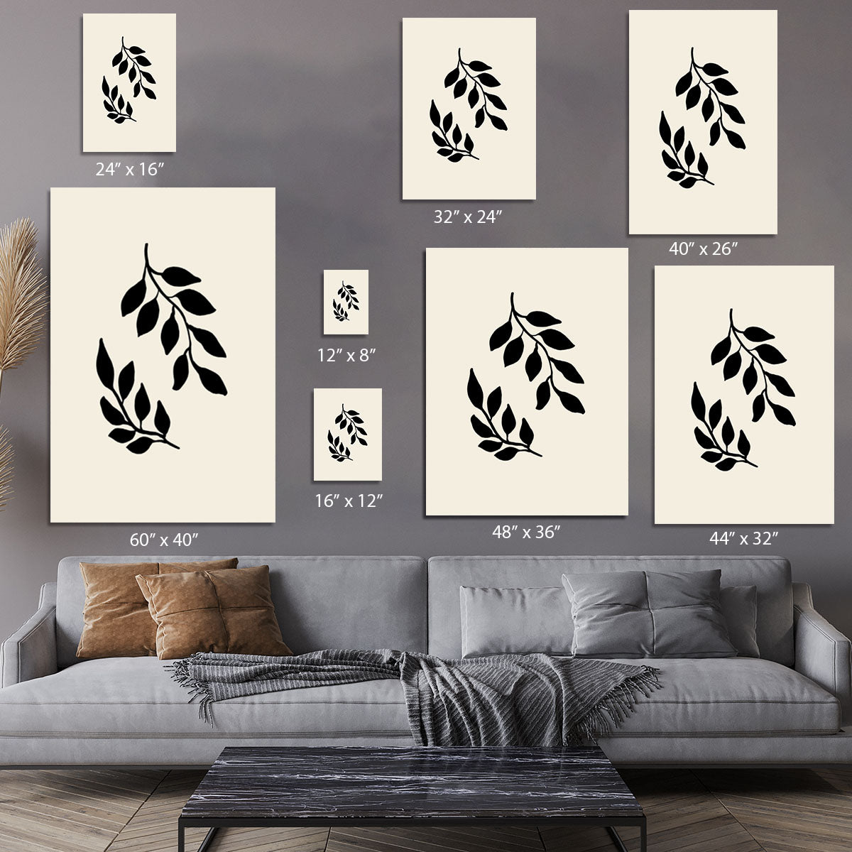 Black Twigs Canvas Print or Poster - 1x - 7