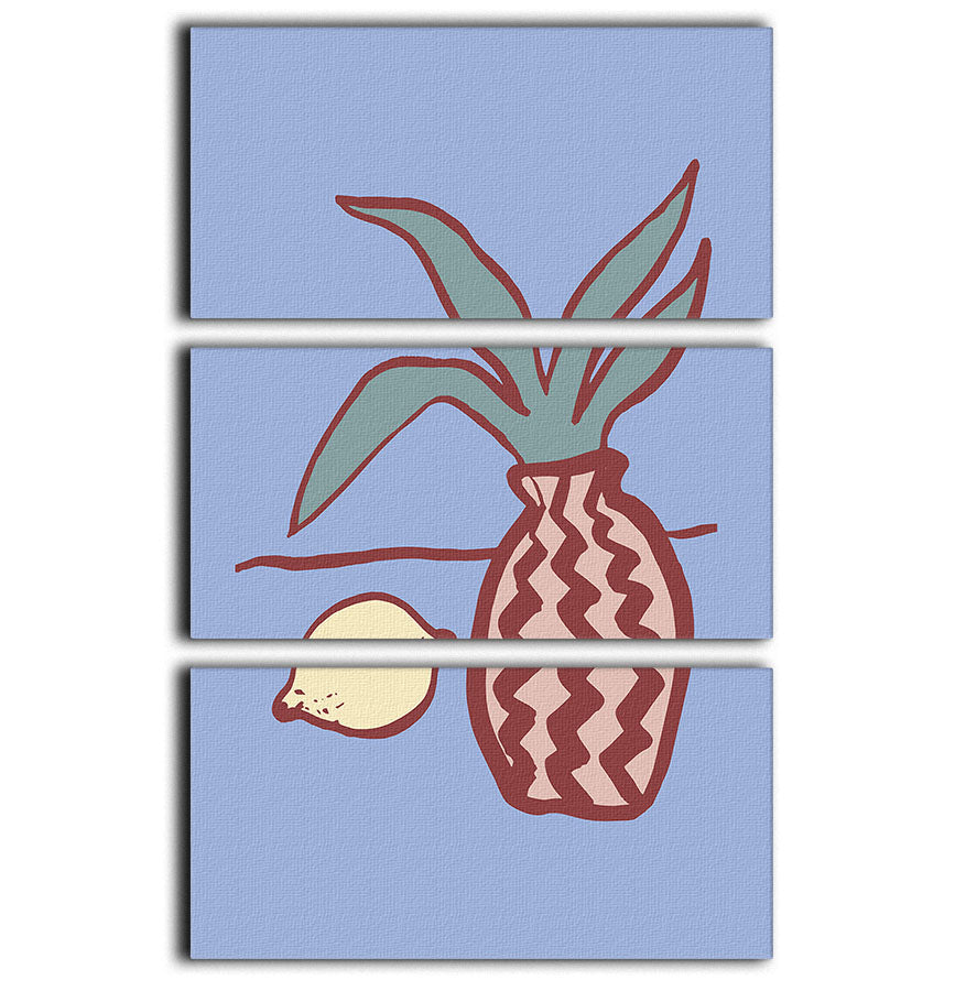 Blue Lemon 3 Split Panel Canvas Print - 1x - 1