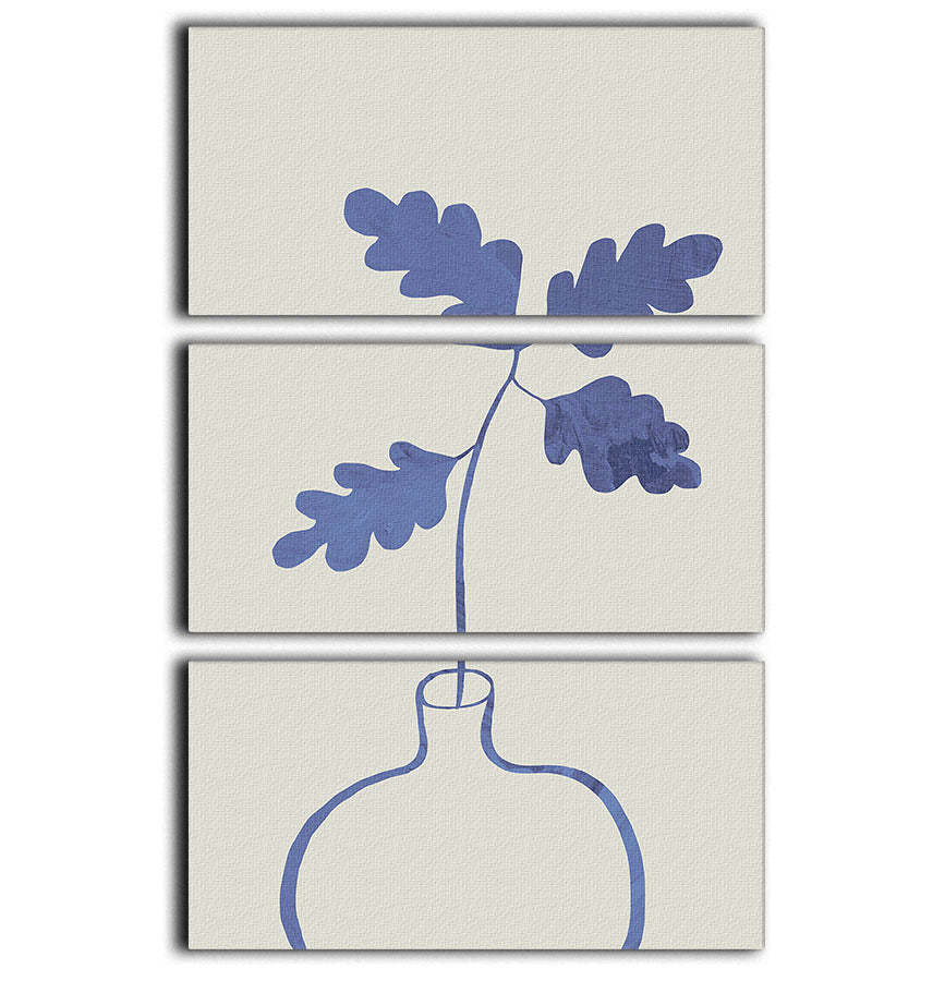 Blue Oak Plant 3 Split Panel Canvas Print - 1x - 1