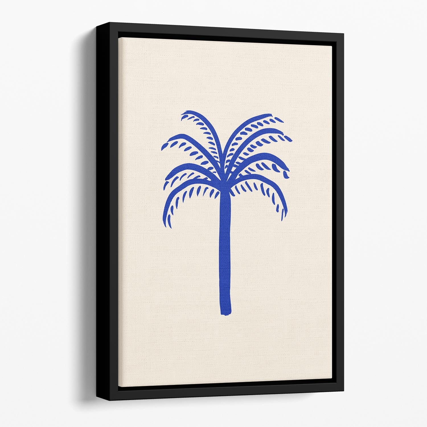 Blue Palm Floating Framed Canvas - 1x - 1