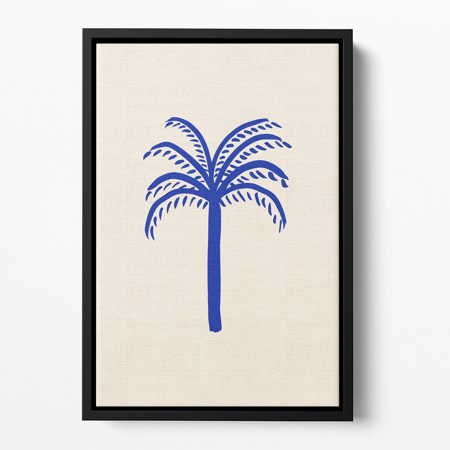 Blue Palm Floating Framed Canvas - 1x - 2