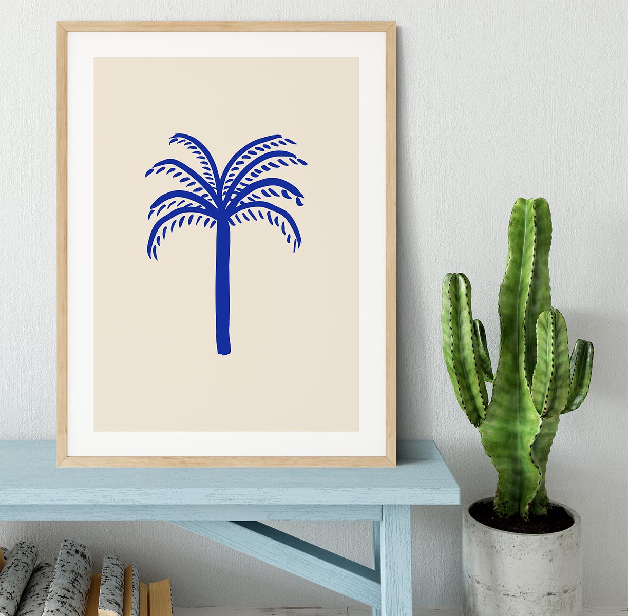Blue Palm Framed Print - 1x - 3