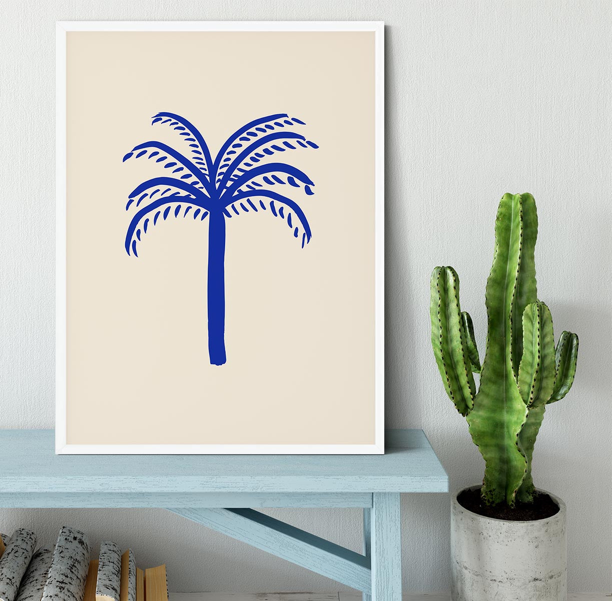 Blue Palm Framed Print - 1x -6