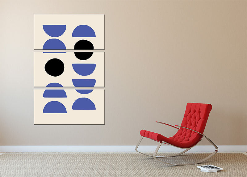 Blue Shapes 3 Split Panel Canvas Print - 1x - 2