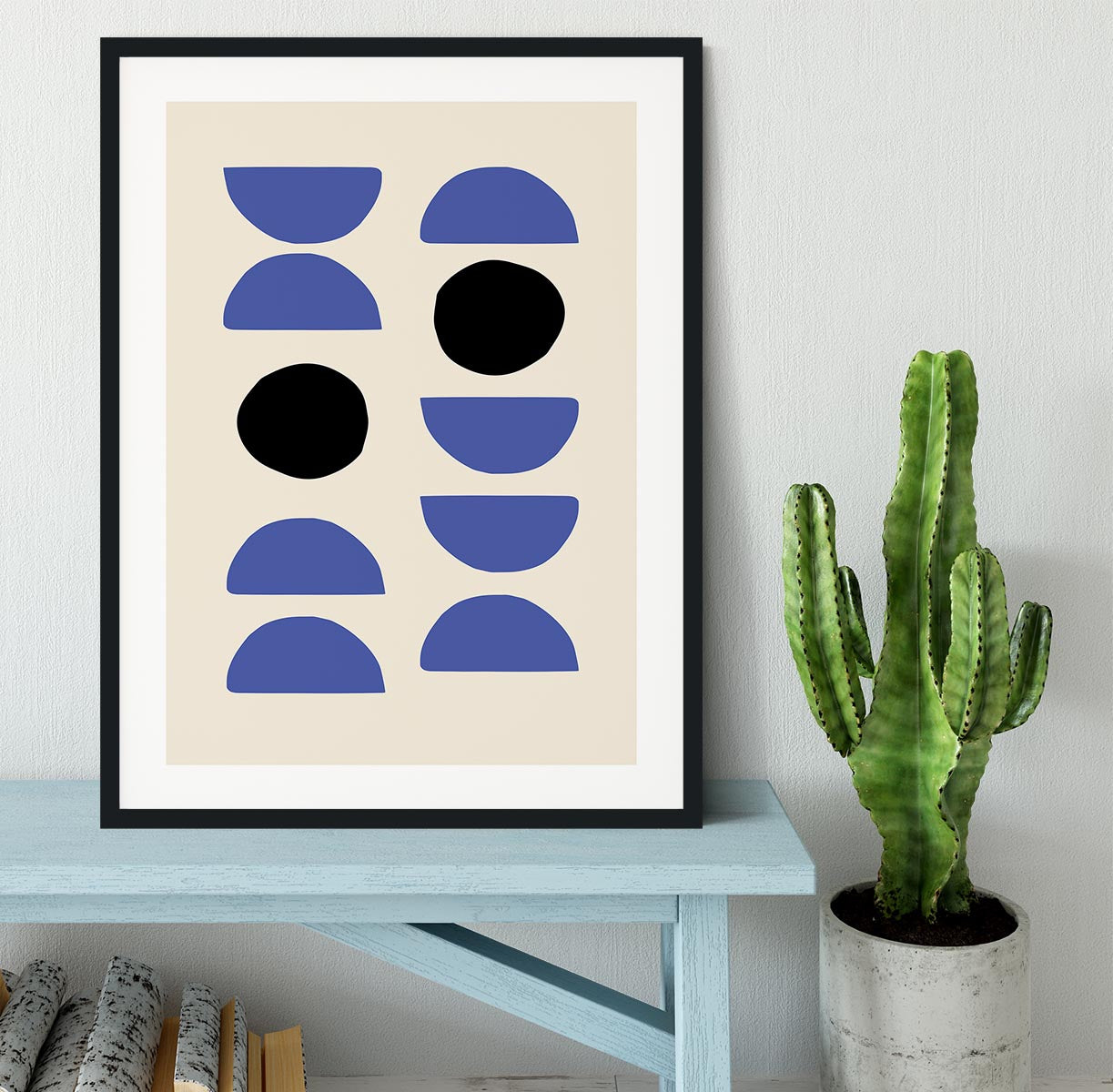 Blue Shapes Framed Print - 1x - 1