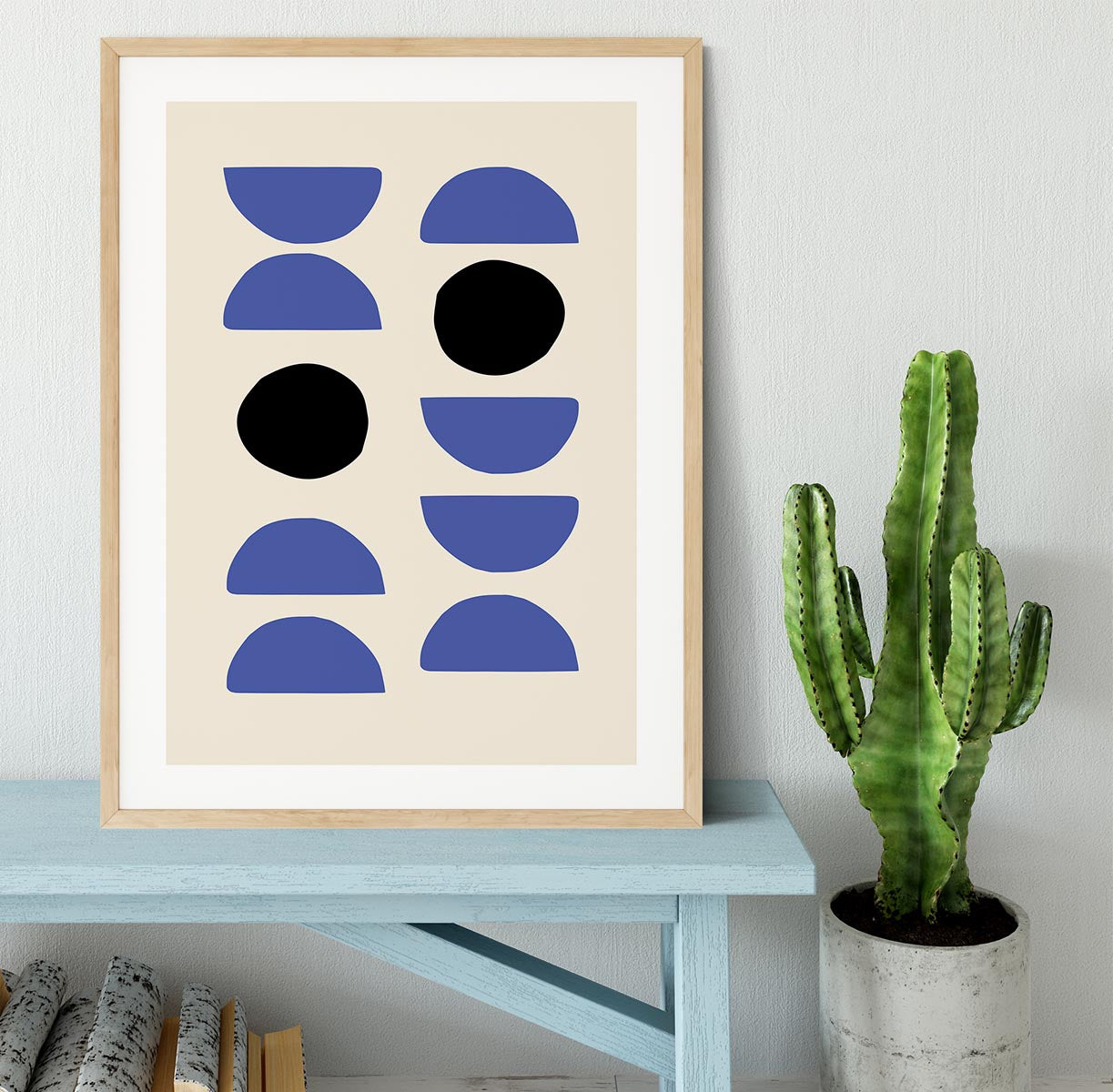 Blue Shapes Framed Print - 1x - 3