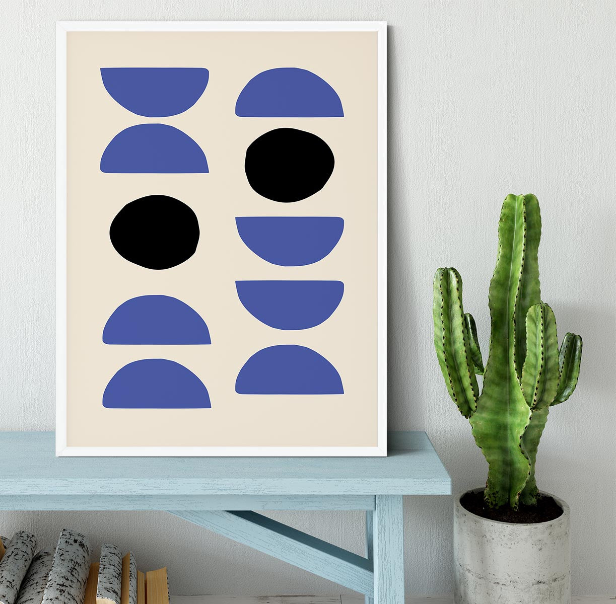 Blue Shapes Framed Print - 1x -6