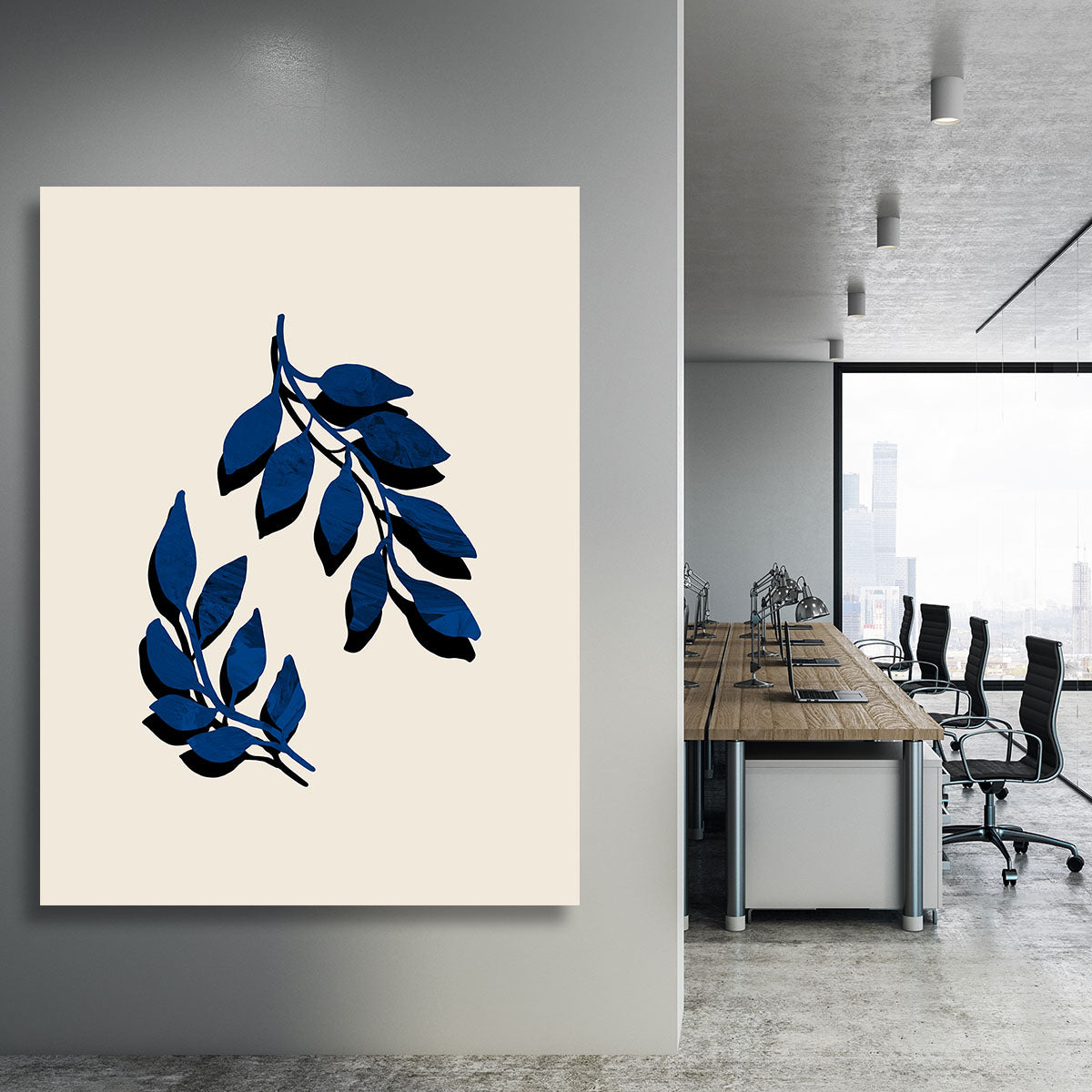 Blue Twig Brush Canvas Print or Poster - 1x - 3