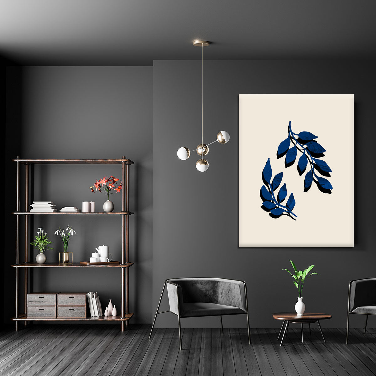 Blue Twig Brush Canvas Print or Poster - 1x - 5