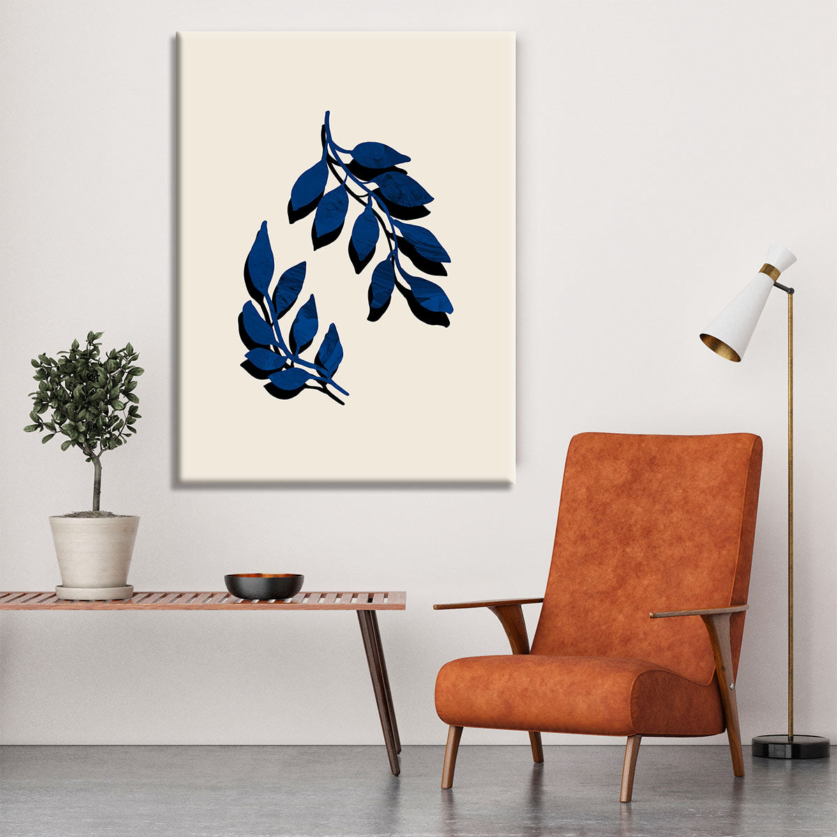 Blue Twig Brush Canvas Print or Poster - 1x - 6