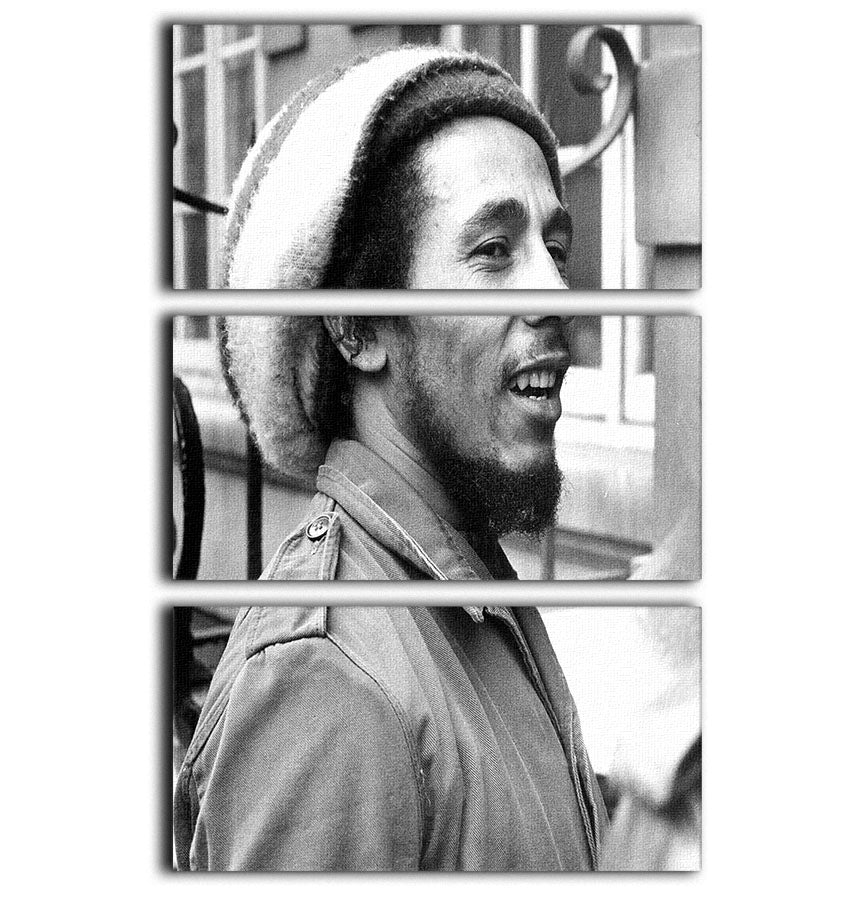 Bob Marley in 1977 3 Split Panel Canvas Print - Canvas Art Rocks - 1