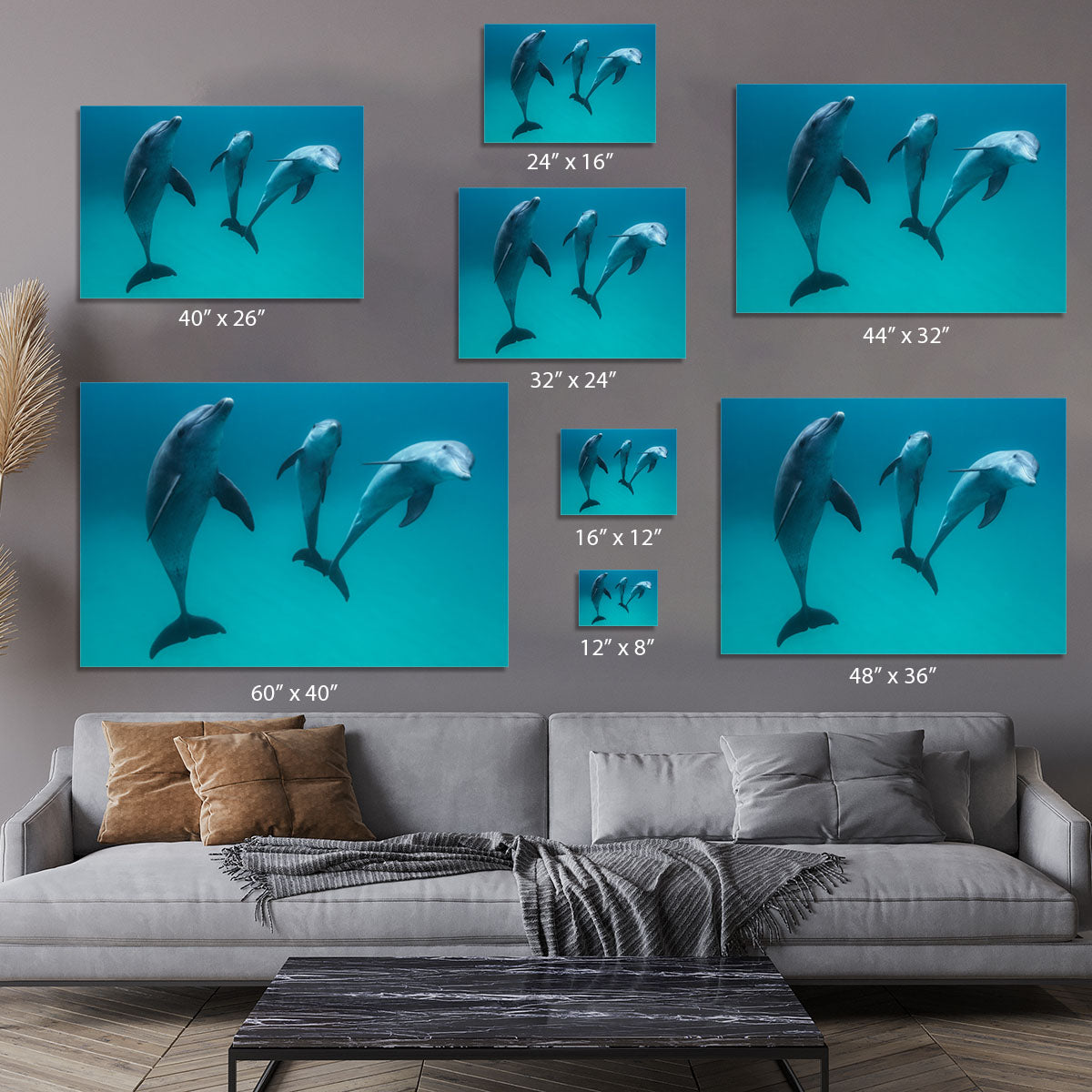 Bottlenose dolphins Canvas Print or Poster - 1x - 7