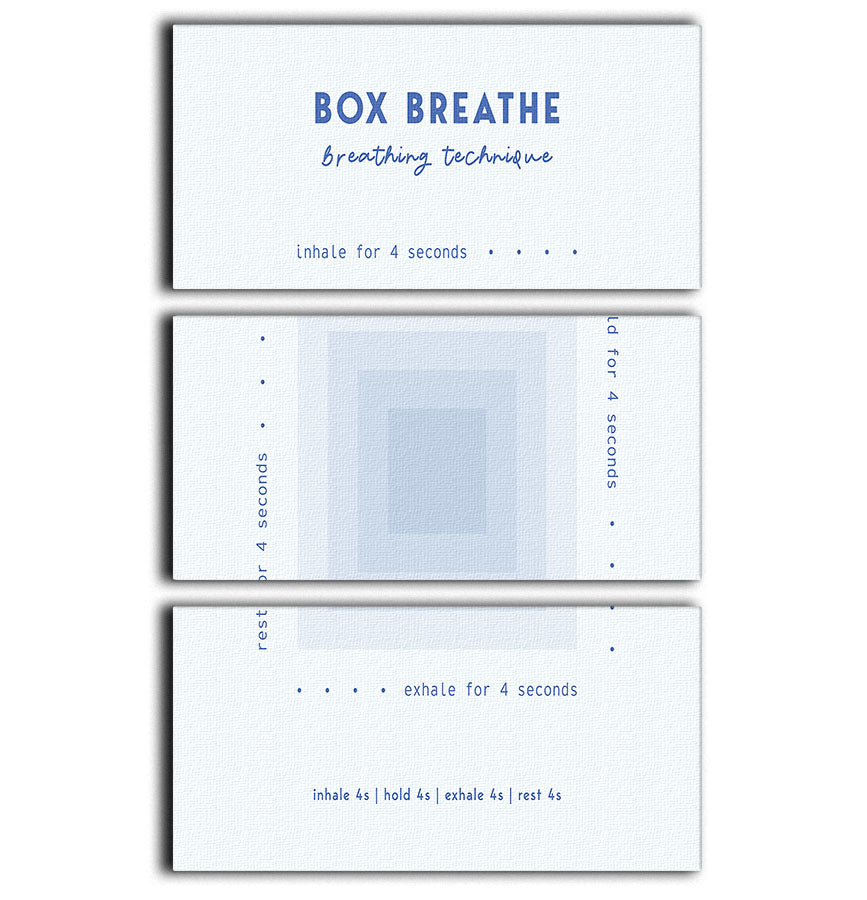 Box Breathe Technique 3 Split Panel Canvas Print - Canvas Art Rocks - 1