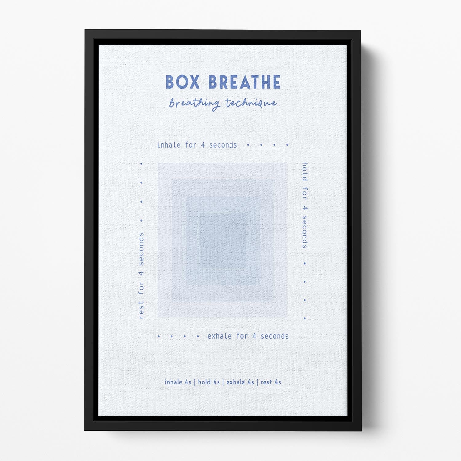 Box Breathe Technique Floating Framed Canvas - Canvas Art Rocks - 2