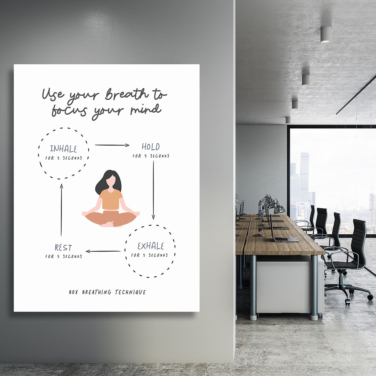 Box Breathe Yoga Canvas Print or Poster - Canvas Art Rocks - 3