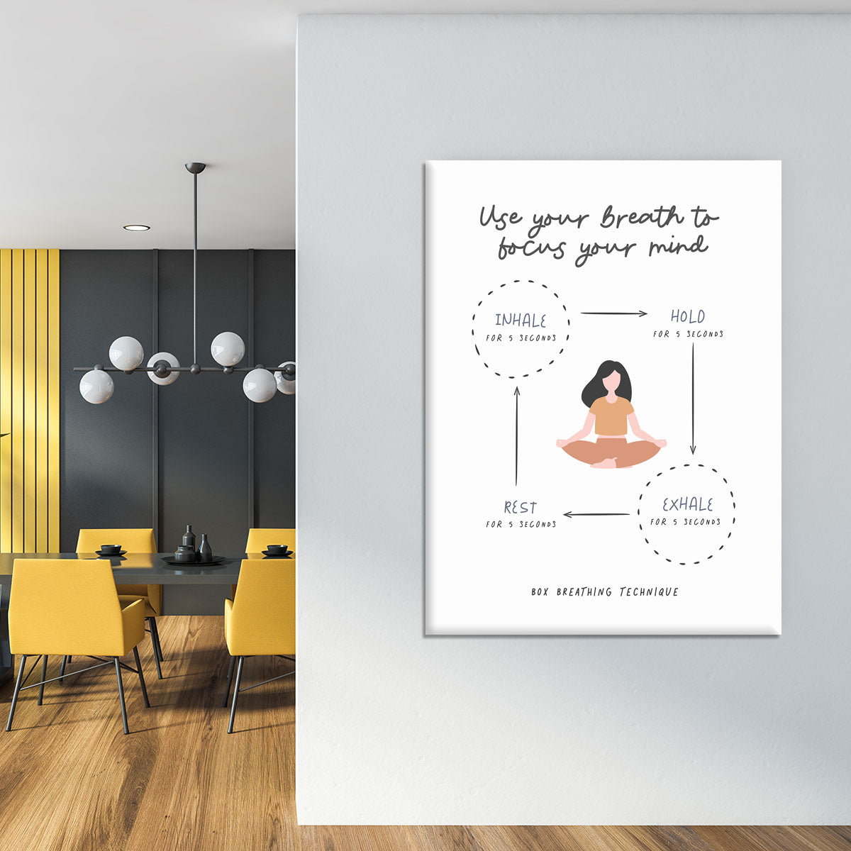 Box Breathe Yoga Canvas Print or Poster - Canvas Art Rocks - 4