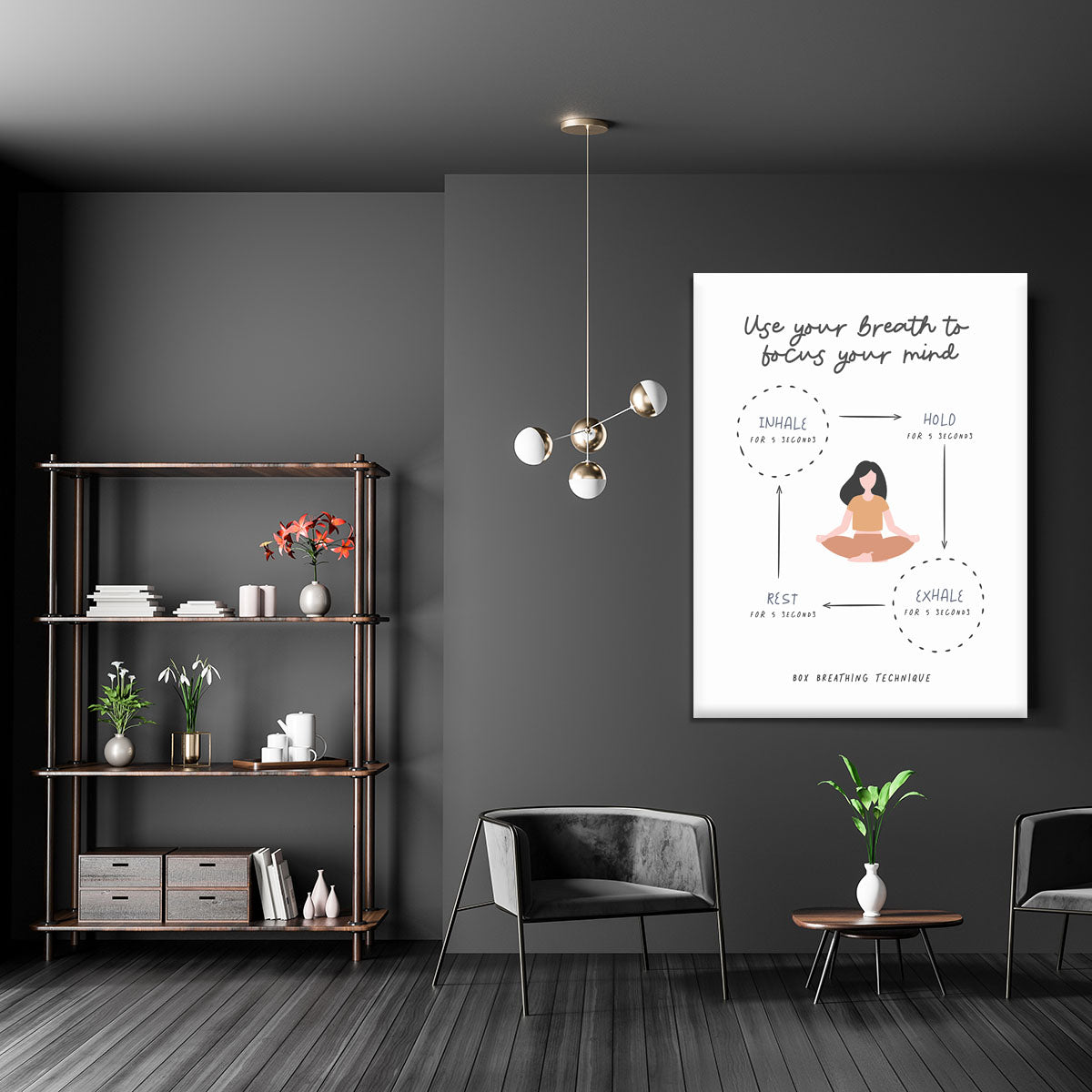 Box Breathe Yoga Canvas Print or Poster - Canvas Art Rocks - 5