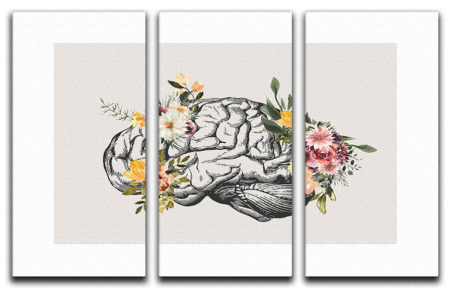 Brain Bloom 3 Split Panel Canvas Print - Canvas Art Rocks - 1