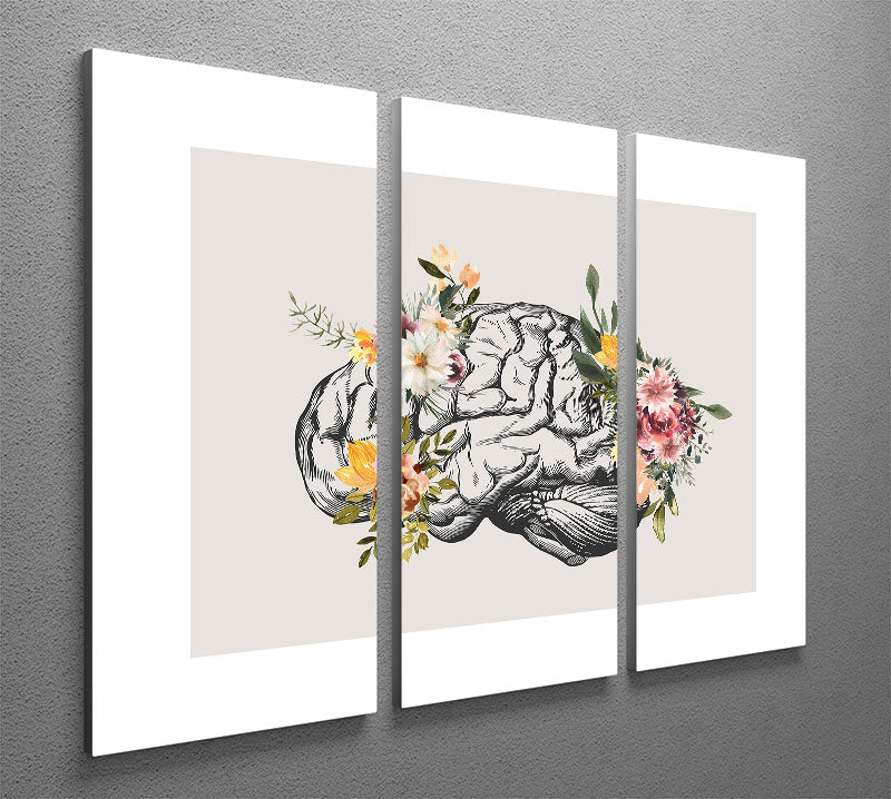 Brain Bloom 3 Split Panel Canvas Print - Canvas Art Rocks - 2