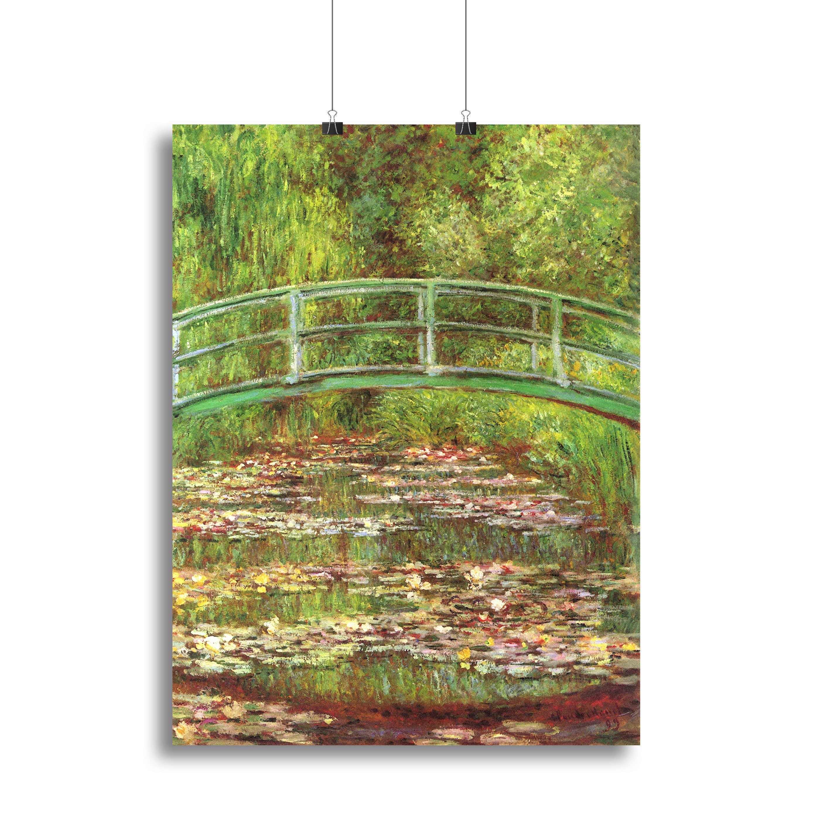 Bridge over the sea rose pond by Monet Poster - Unframed
