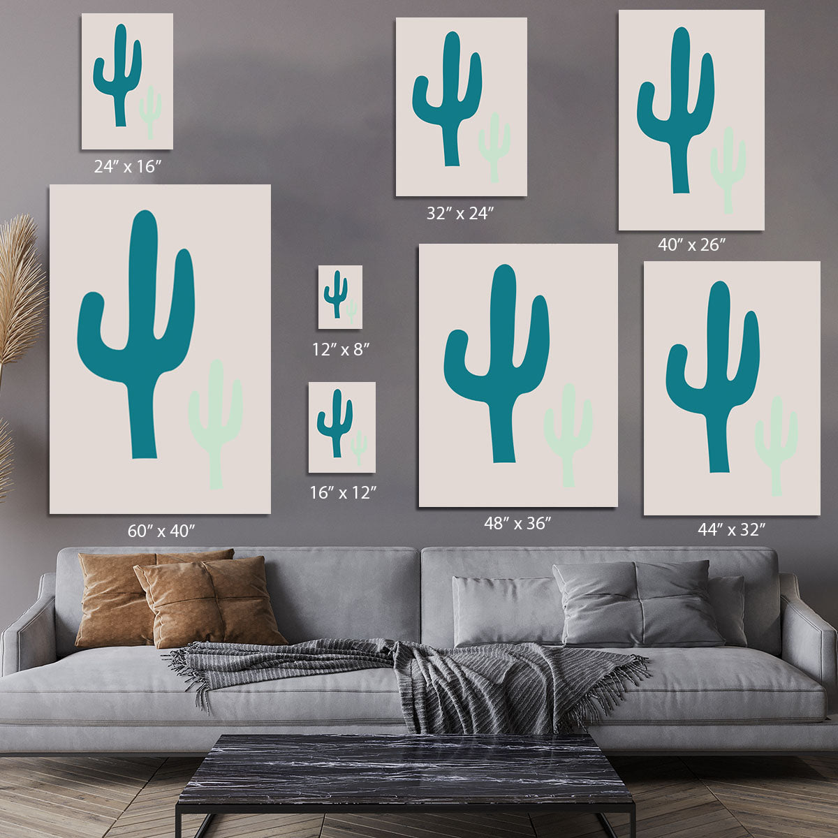 Cactus Beige Canvas Print or Poster - 1x - 7