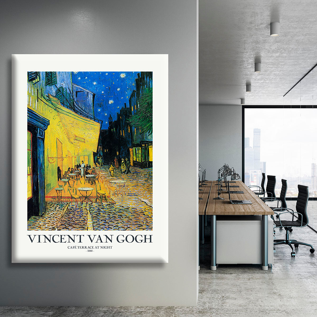 Cafe Terrace At Night Titled Canvas Print or Poster | Canvas Art Rocks