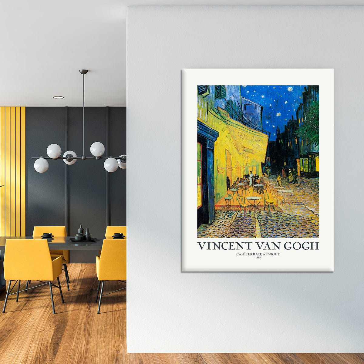 Cafe Terrace At Night Titled Canvas Print or Poster | Canvas Art Rocks