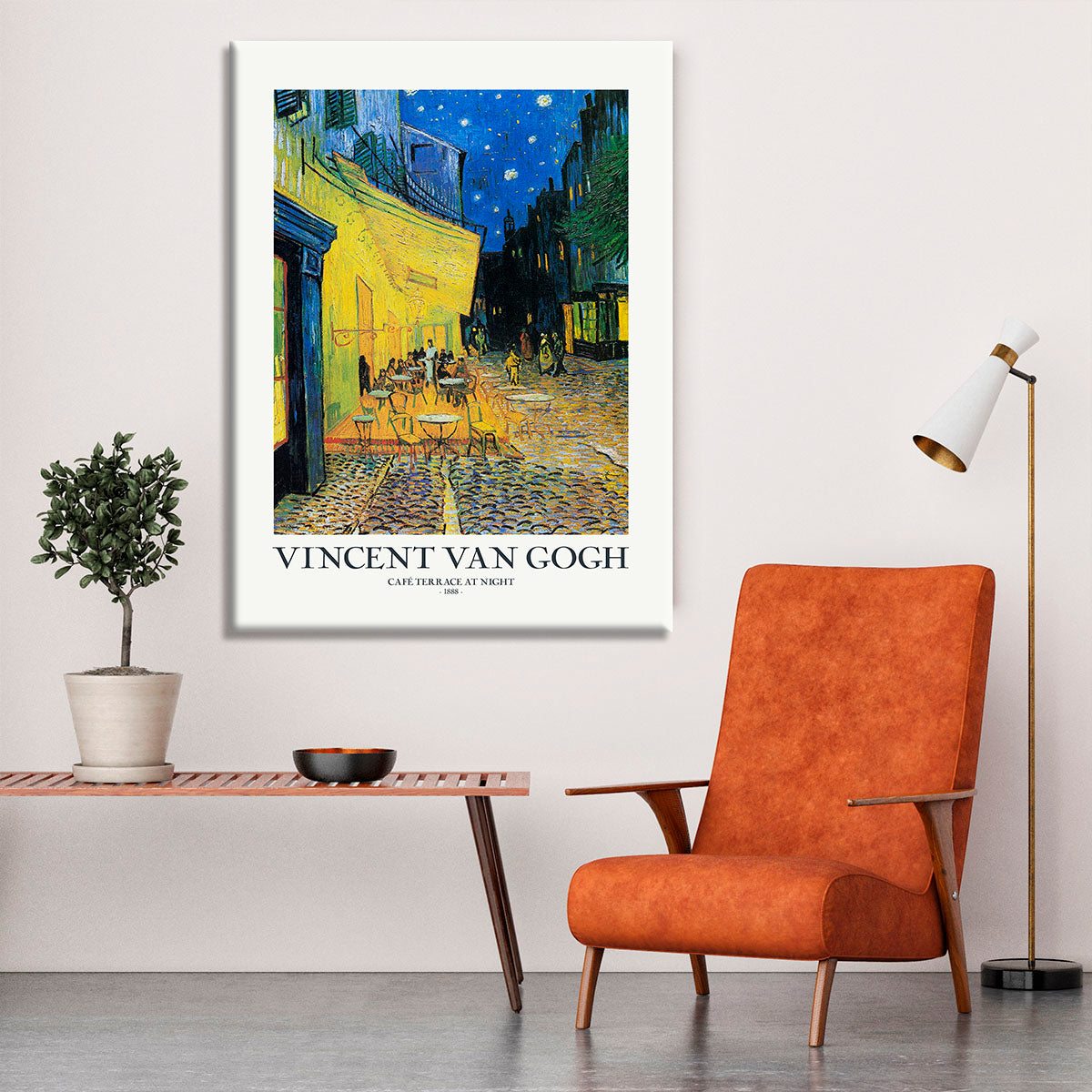 Cafe Terrace At Night Titled Canvas Print or Poster | Canvas Art Rocks