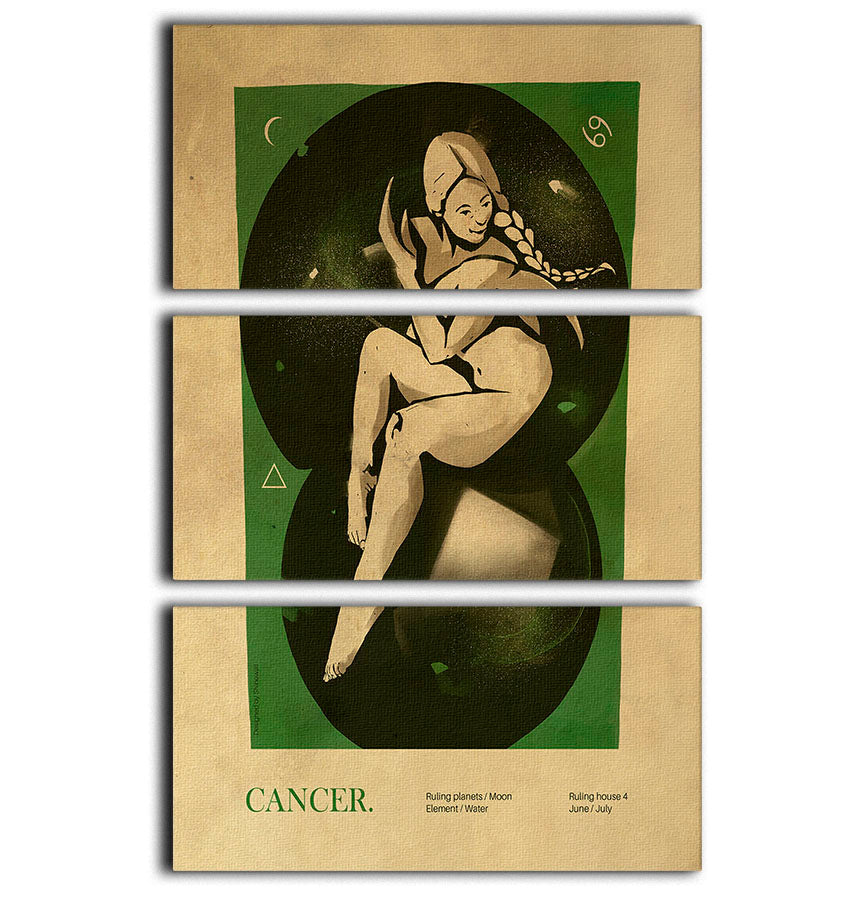 Cancer Celestial Nurturing Poster 3 Split Panel Canvas Print - Canvas Art Rocks - 1