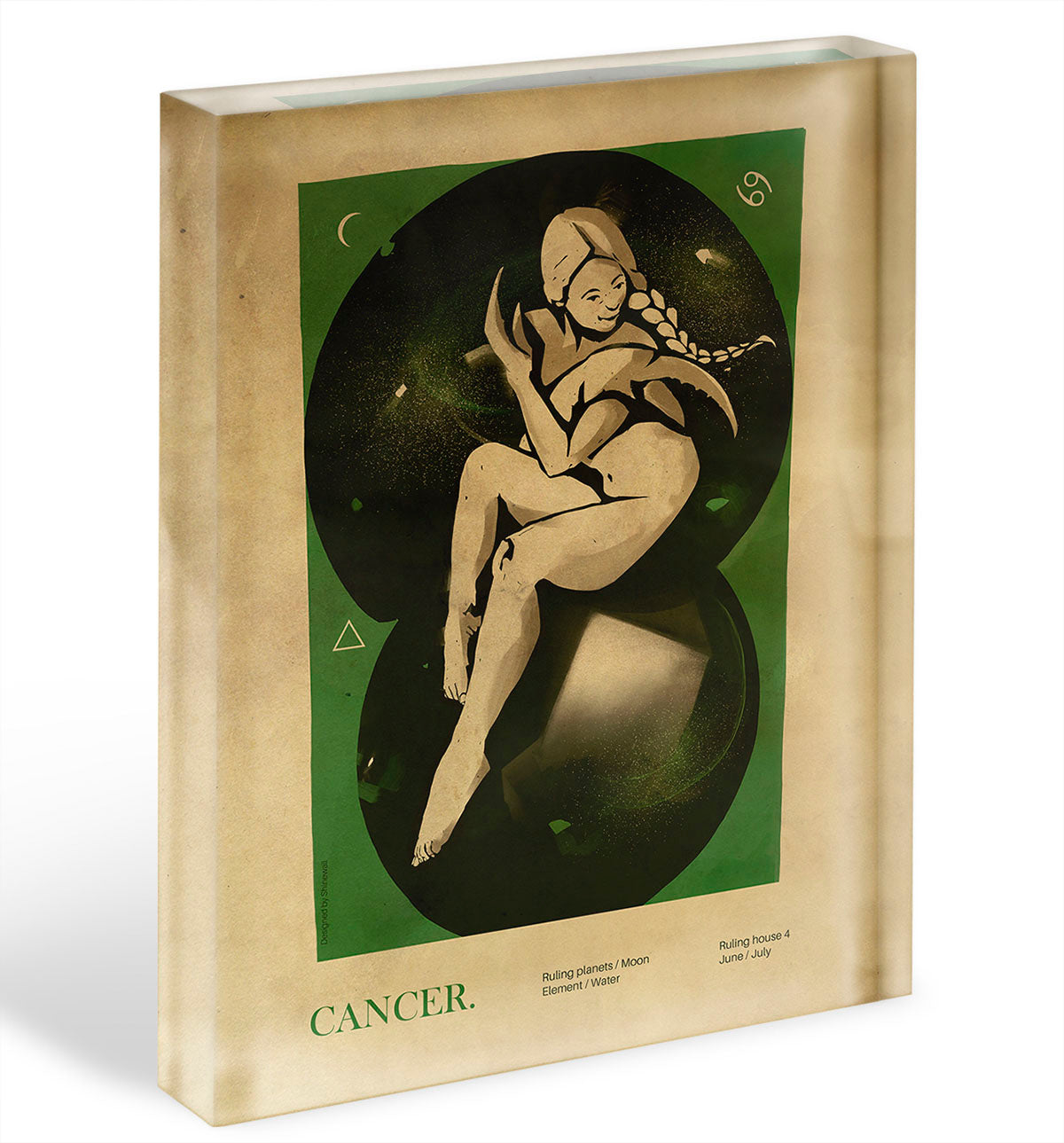 Cancer Celestial Nurturing Poster Acrylic Block - Canvas Art Rocks - 1