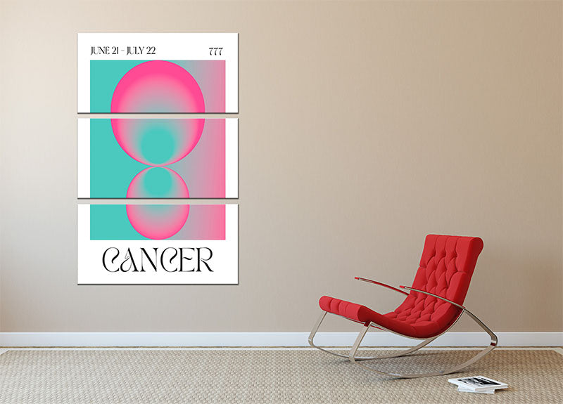 Cancer Zodiac Nurturing Art 3 Split Panel Canvas Print - Canvas Art Rocks - 2