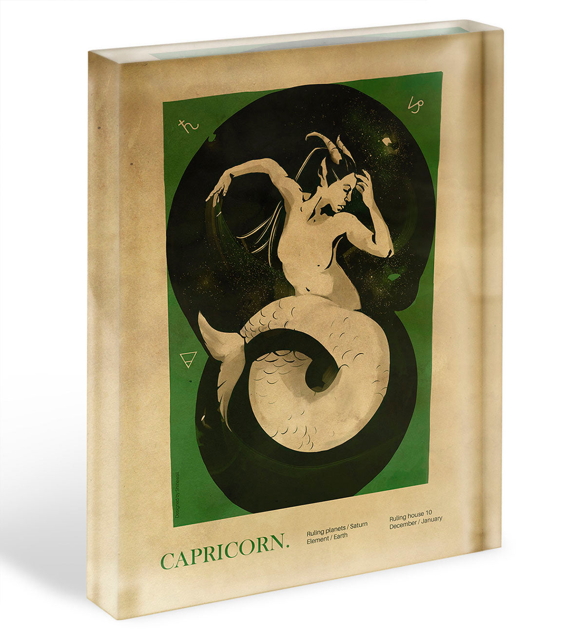 Capricorn Celestial Harmony Art Acrylic Block - Canvas Art Rocks - 1