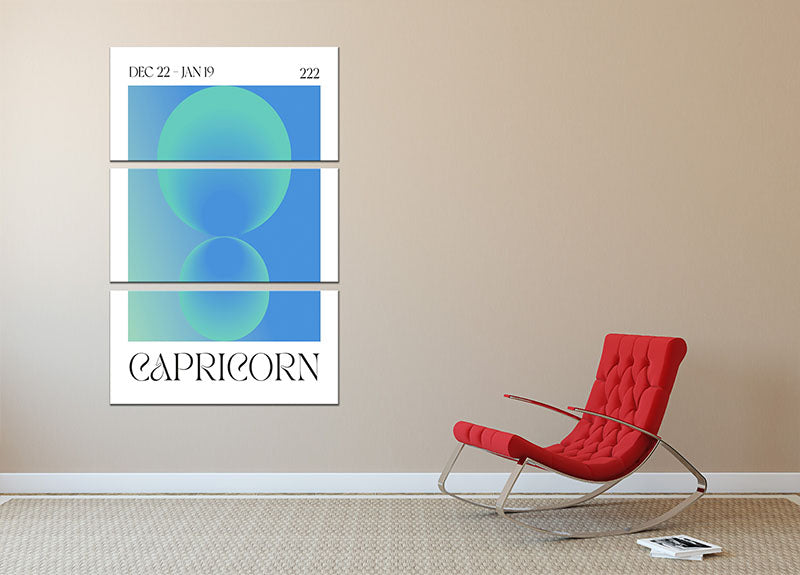 Capricorn Galactic Energy Art 3 Split Panel Canvas Print - Canvas Art Rocks - 2