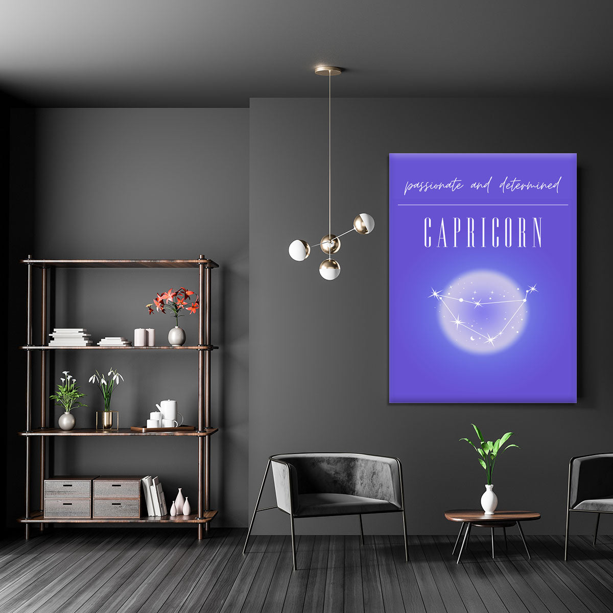 Capricorn Zodiac Energy Art Canvas Print or Poster - Canvas Art Rocks - 5