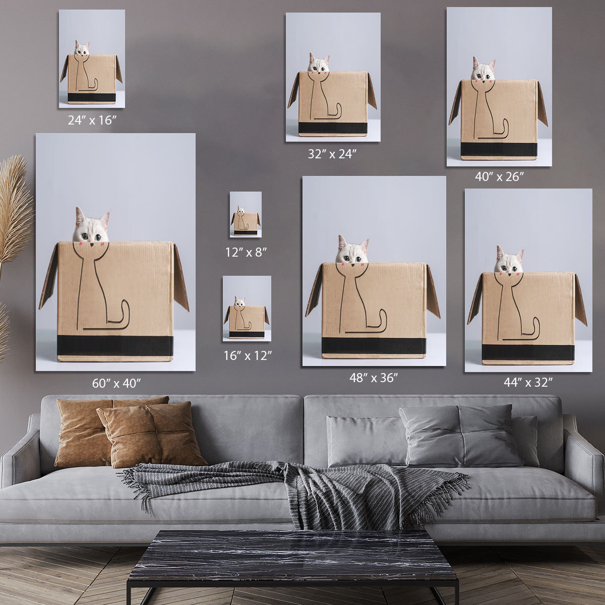 Cat in the box Canvas Print or Poster - 1x - 7
