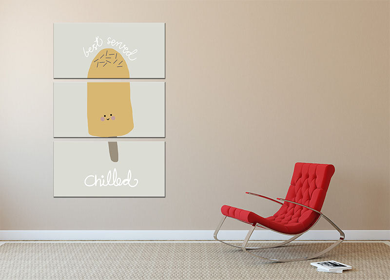 Chilled Ice Cream 3 Split Panel Canvas Print - 1x - 2