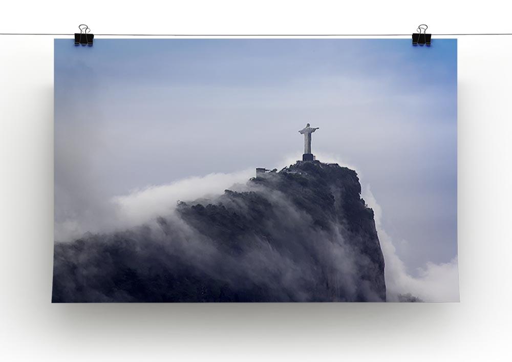 Christ the Redeemer in clouds Poster - Unframed