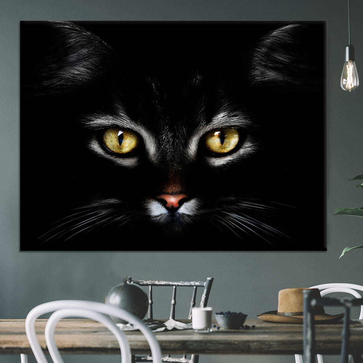 Close Up Cat Canvas Print or Poster - 1x - 3