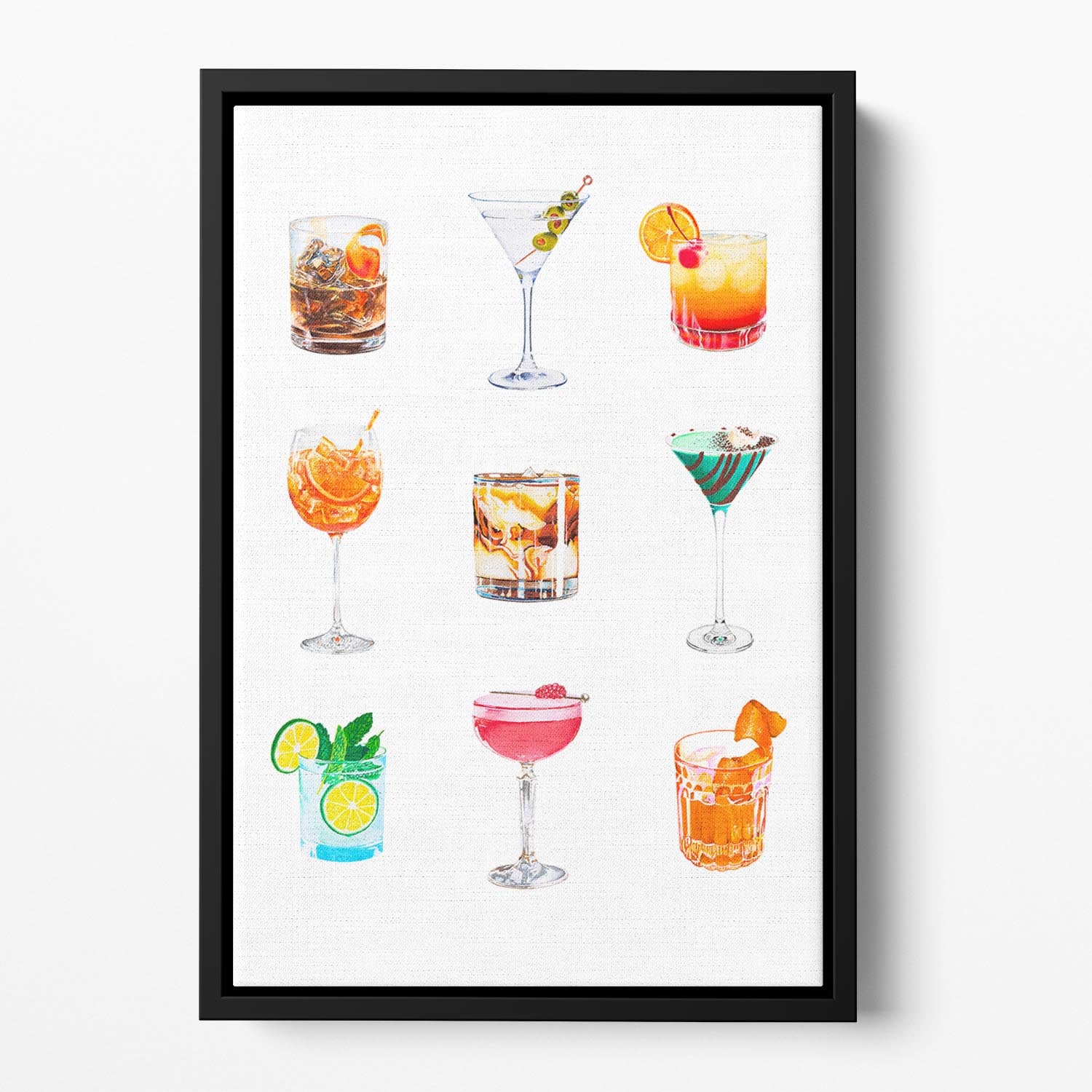 Cocktail Series Floating Framed Canvas - Canvas Art Rocks - 2