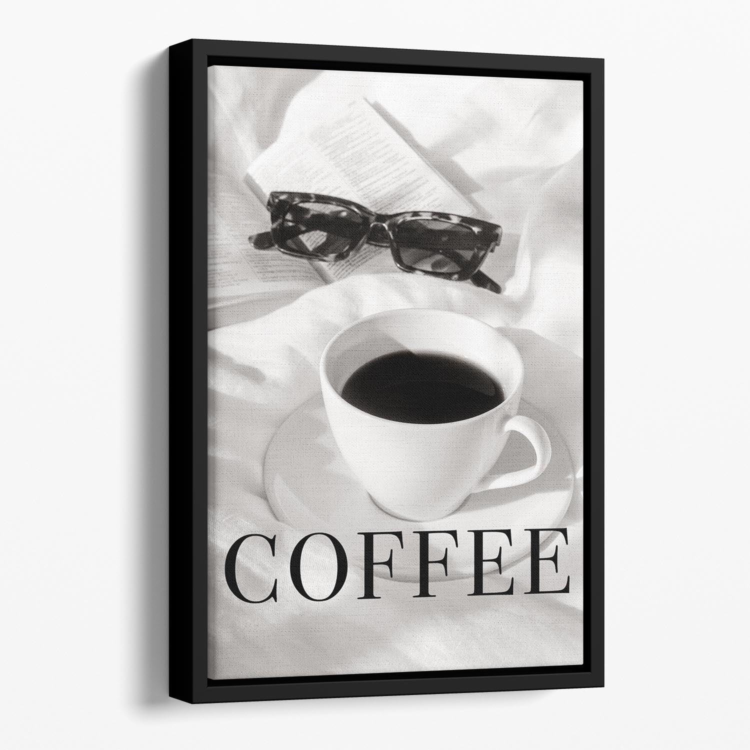 Coffee in Bed Floating Framed Canvas - Canvas Art Rocks - 1