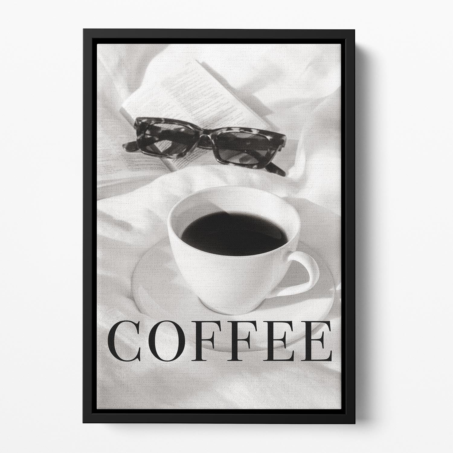 Coffee in Bed Floating Framed Canvas - Canvas Art Rocks - 2