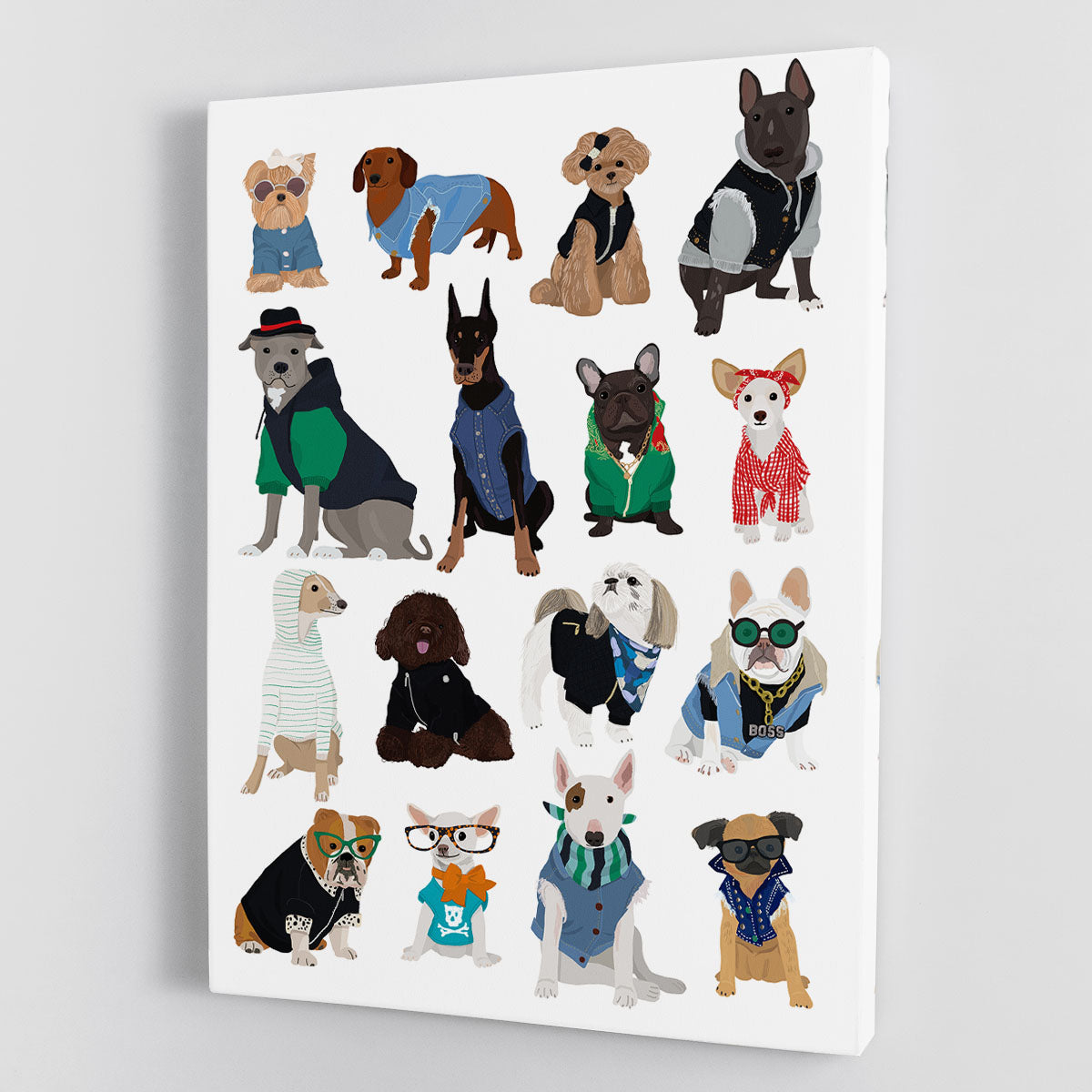 Cool Dog Print Canvas Print or Poster - 1x - 1