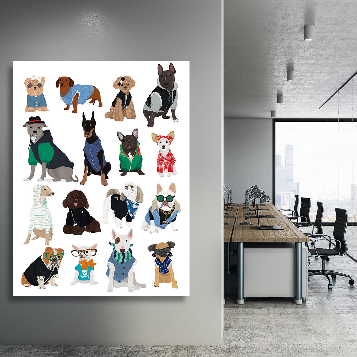 Cool Dog Print Canvas Print or Poster - 1x - 3