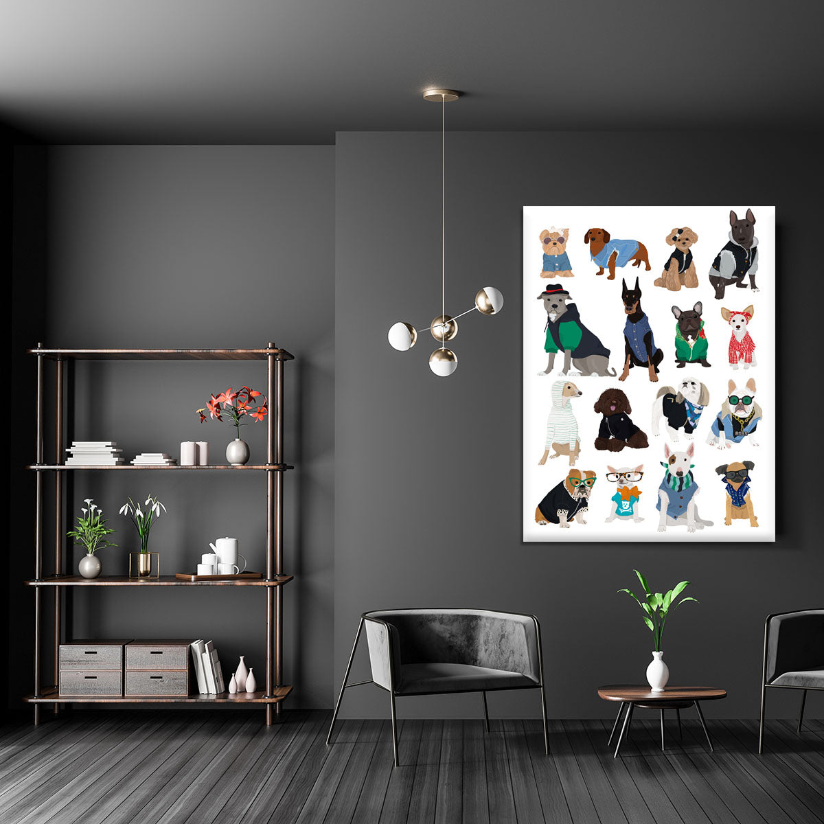 Cool Dog Print Canvas Print or Poster - 1x - 5